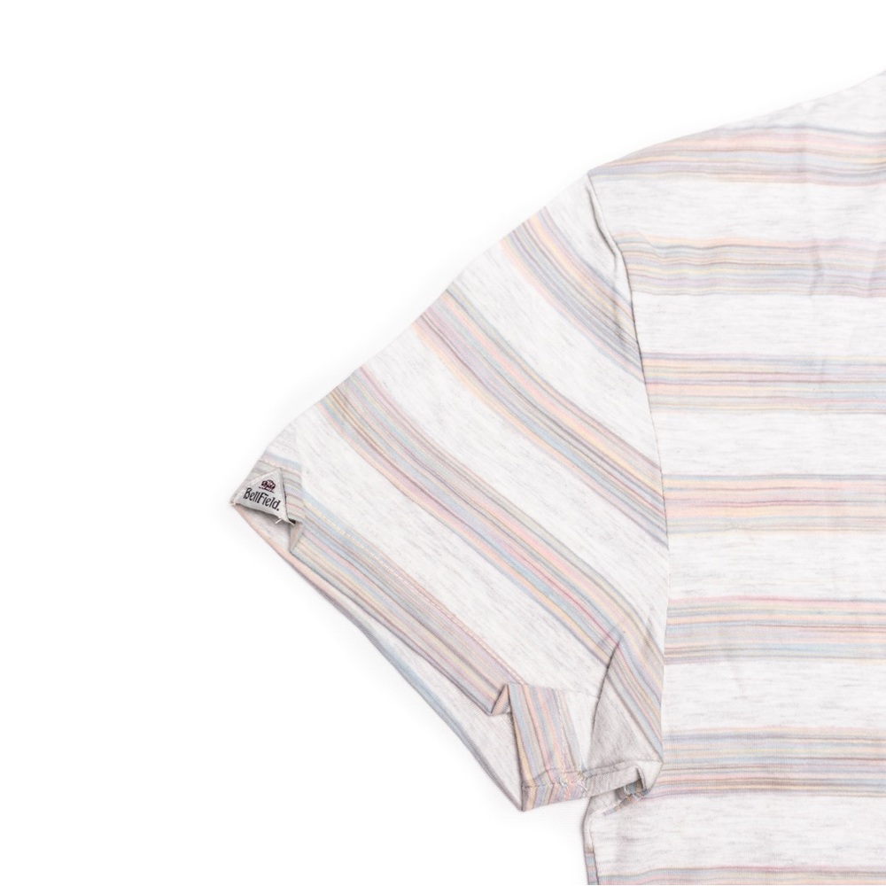 Bellfield Hubbards beige striped chest pocket short sleeve t-shirt tee shirt top - Picture 4 of 7